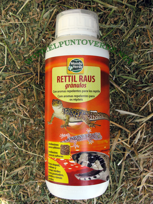 Repelente para reptiles Rettil Raus 1000 ml. Granulado.